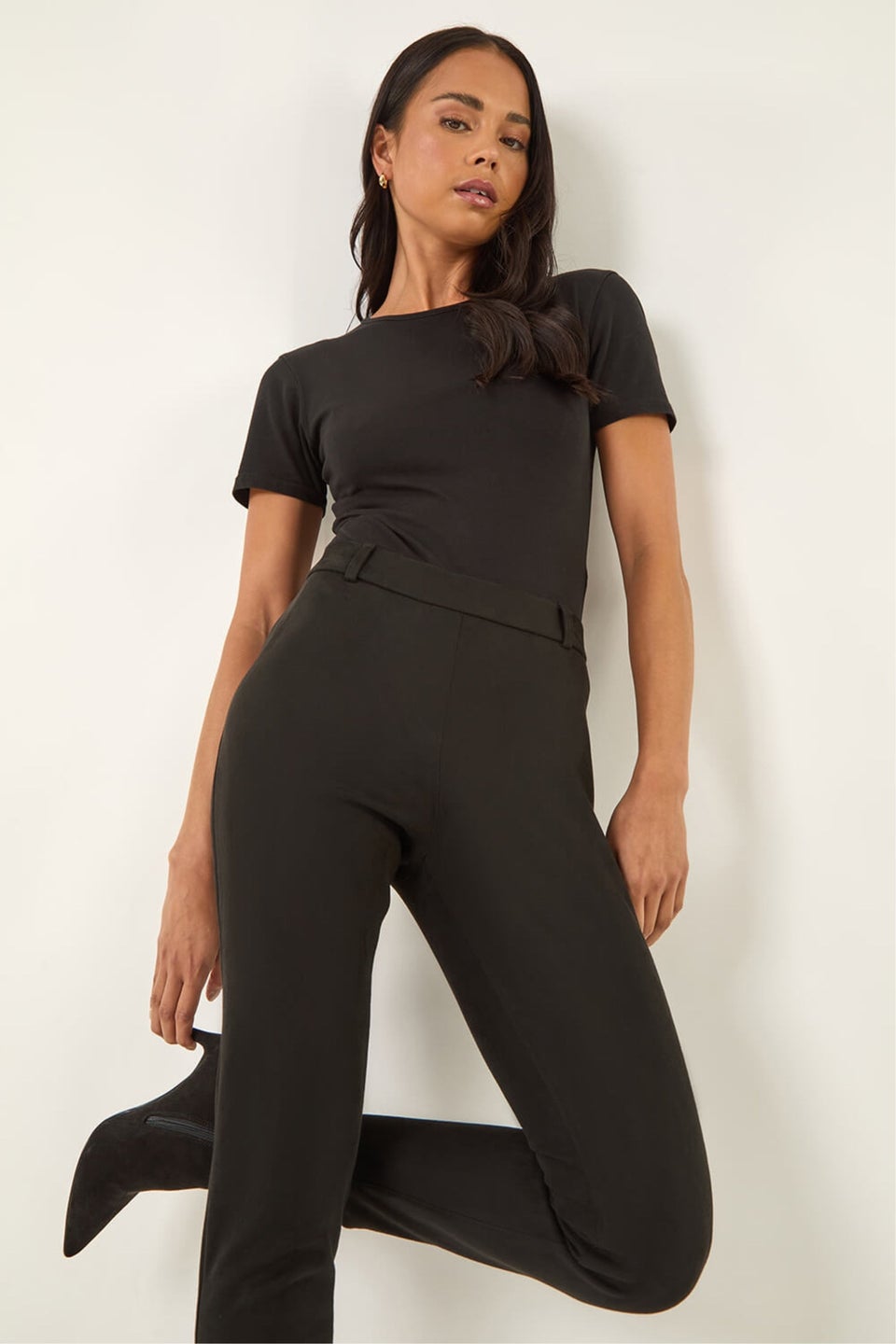 Roman Black Petite Suedette Stretch Jeggings