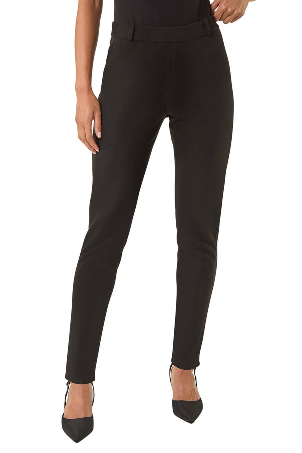 Roman Black Petite Suedette Stretch Jeggings