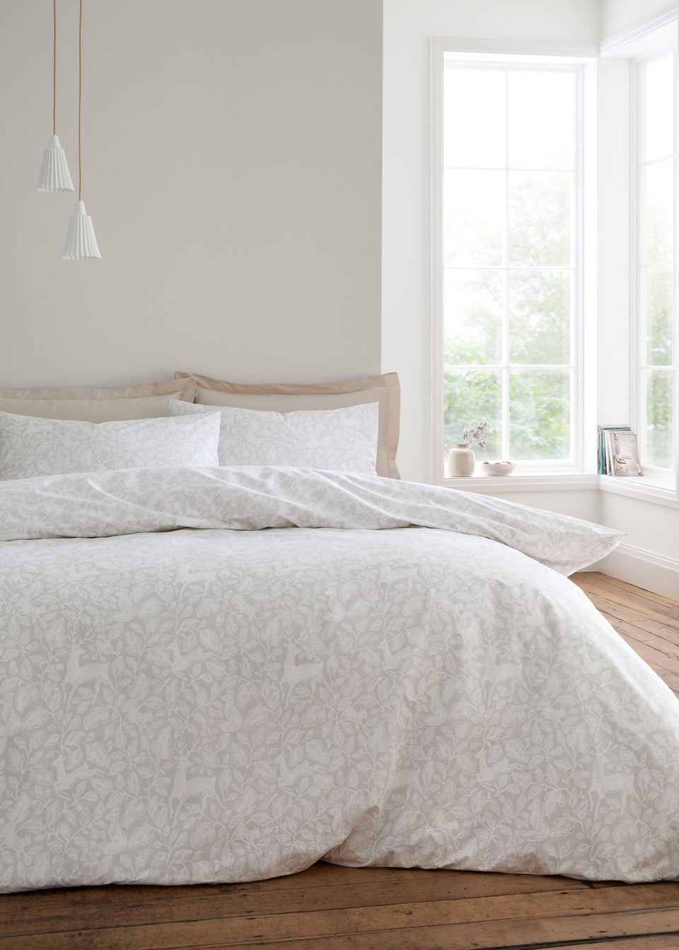 Bianca Fine Linens Natural Woodland Cotton Reversible Duvet Cover Set