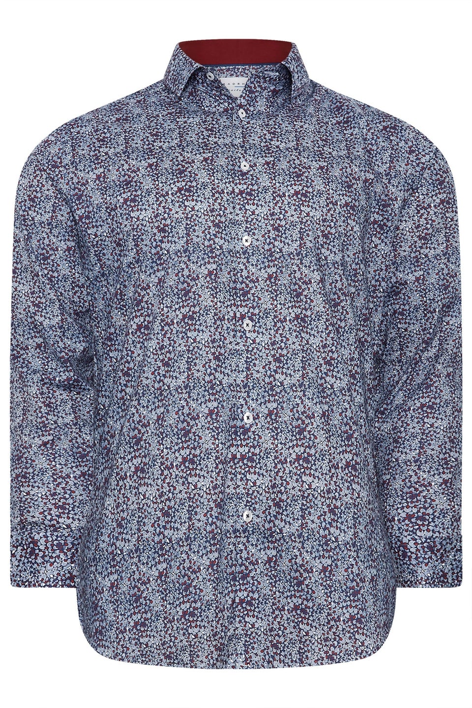 BadRhino Navy Blue & Red Floral Print Formal Shirt