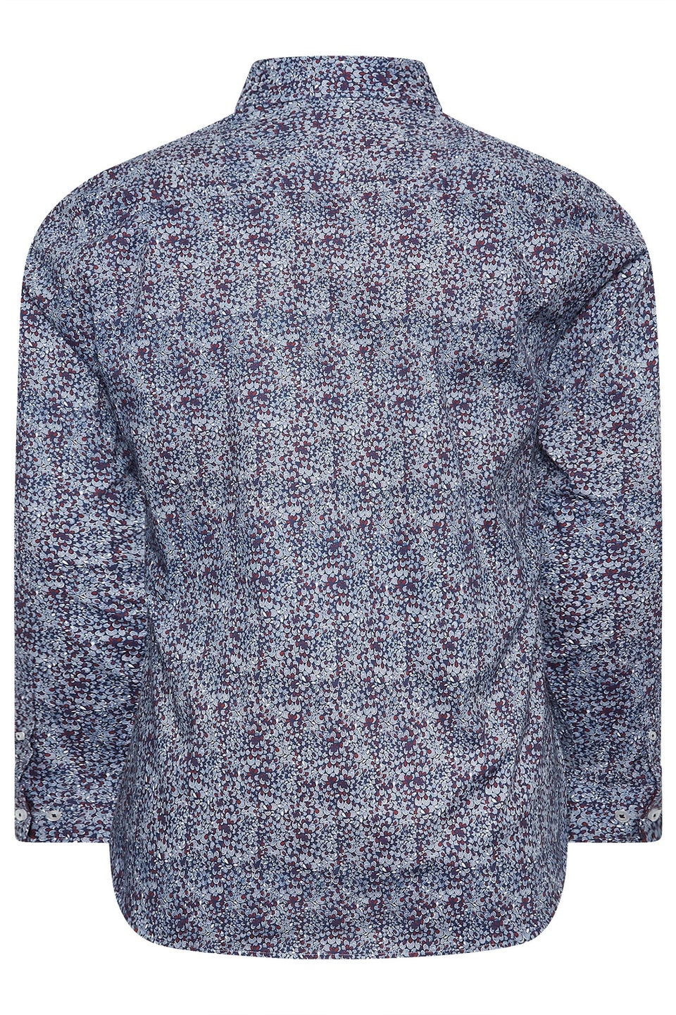 BadRhino Navy Blue & Red Floral Print Formal Shirt
