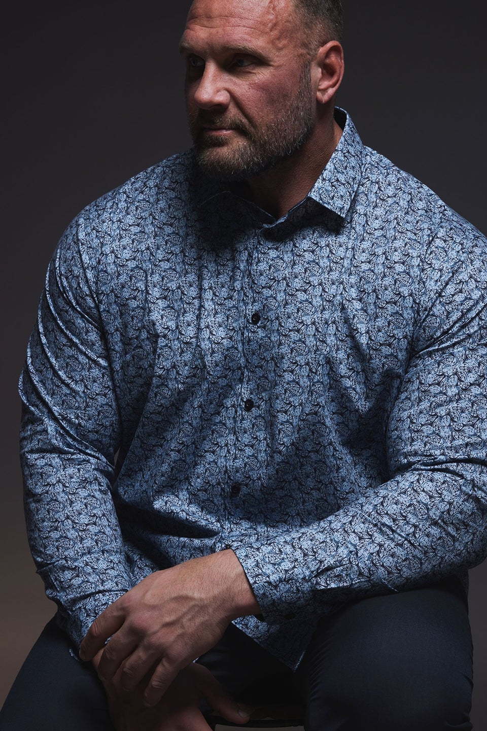 BadRhino Tailoring Blue Paisley Print Formal Shirt