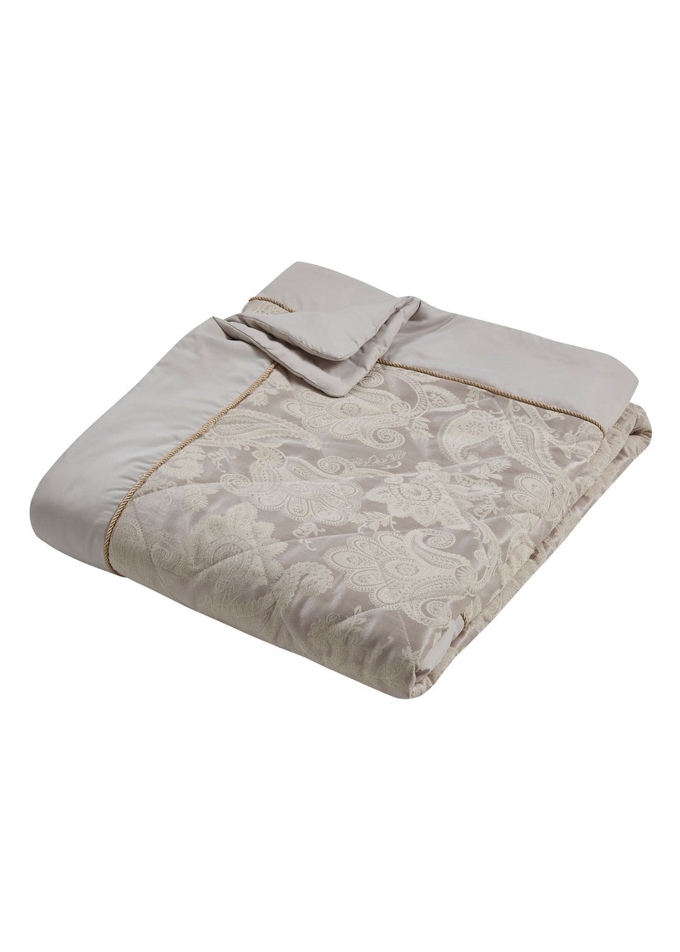Catherine Lansfield Opulent Jacquard Bedspread Champagne