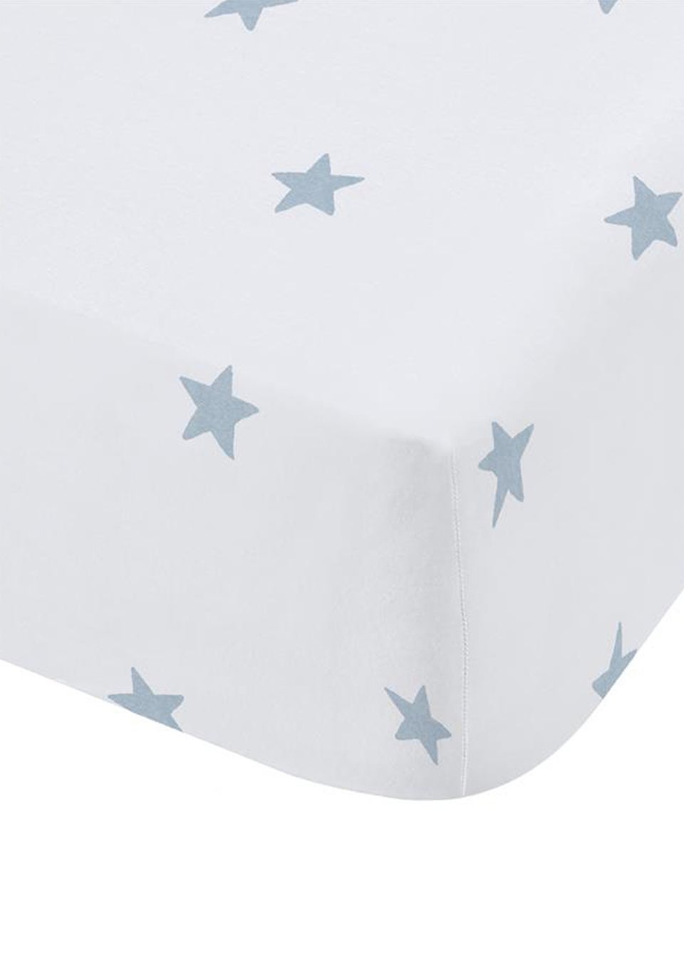 Bianca Fine Linens Mini Star & Stripes Cotton Fitted Sheet Blue