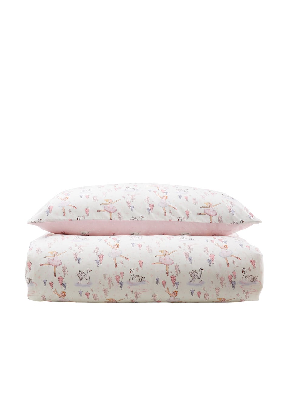 Belle & Boo Ballerina Reversible Cotton Duvet Cover Set Pink