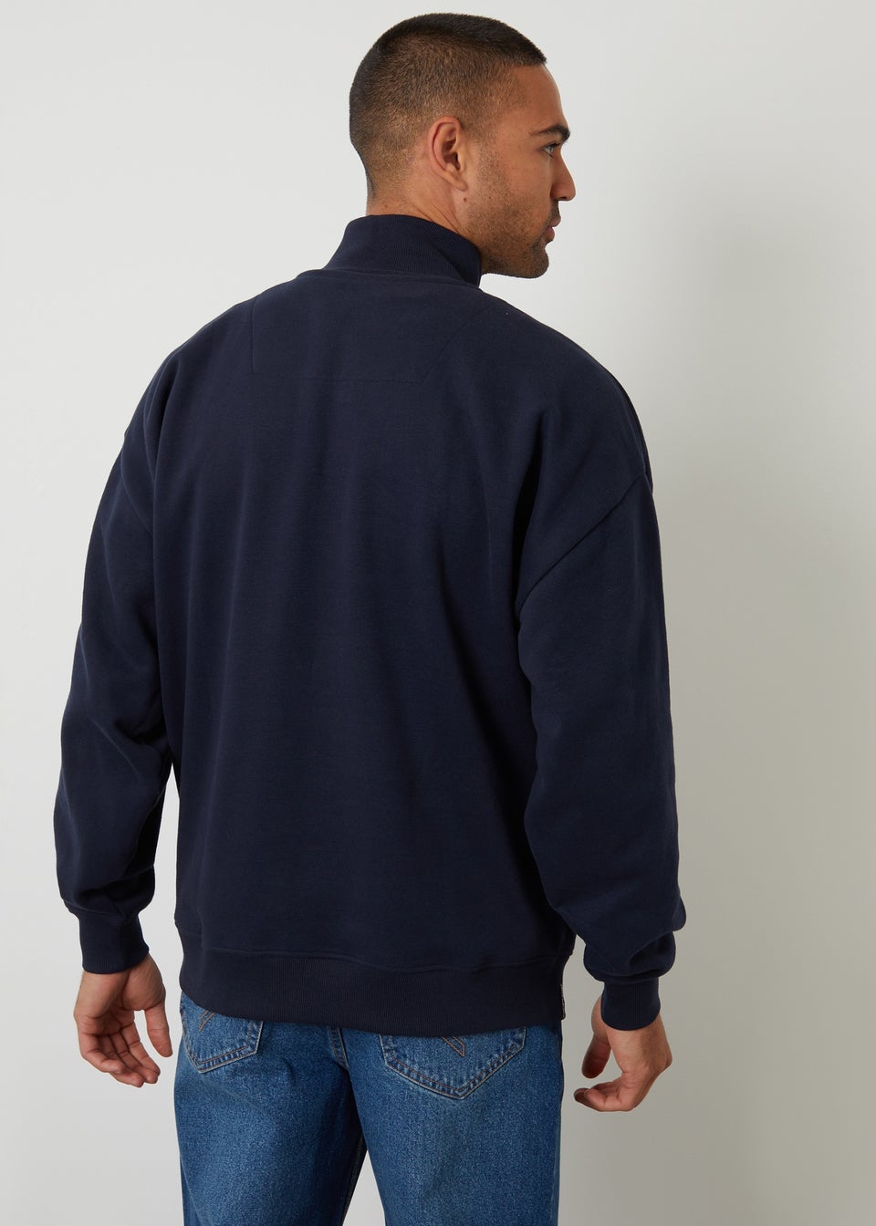 Threadbare Navy Half Zip Sweatshirt