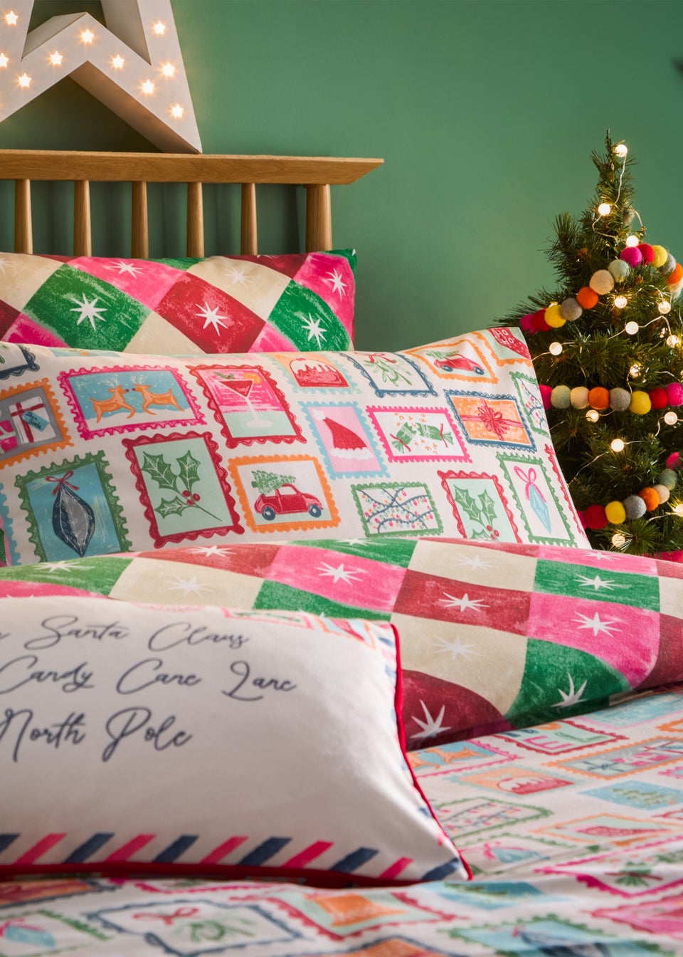 Furn Dear Santa Printed Multicolour Duvet Set