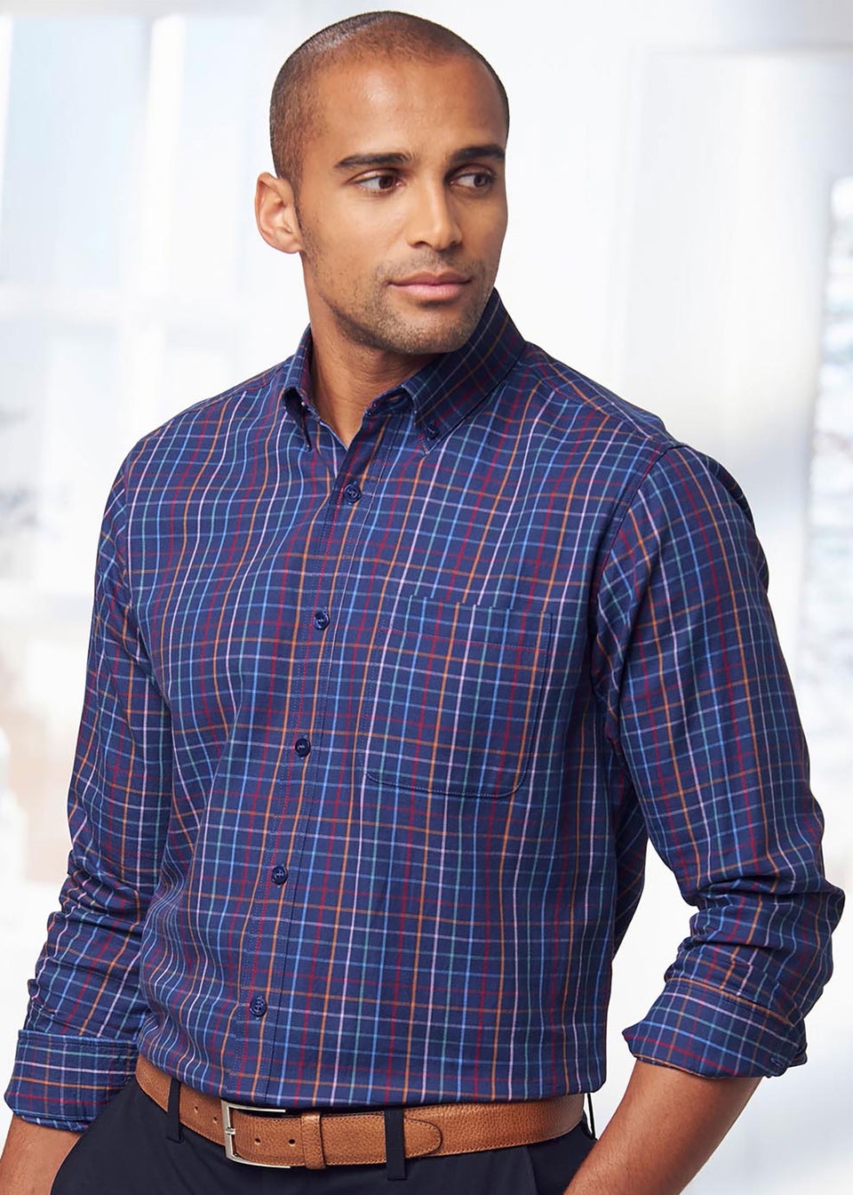 Cotton Traders Dark Sky Luxury Classic Long Sleeve Shirt