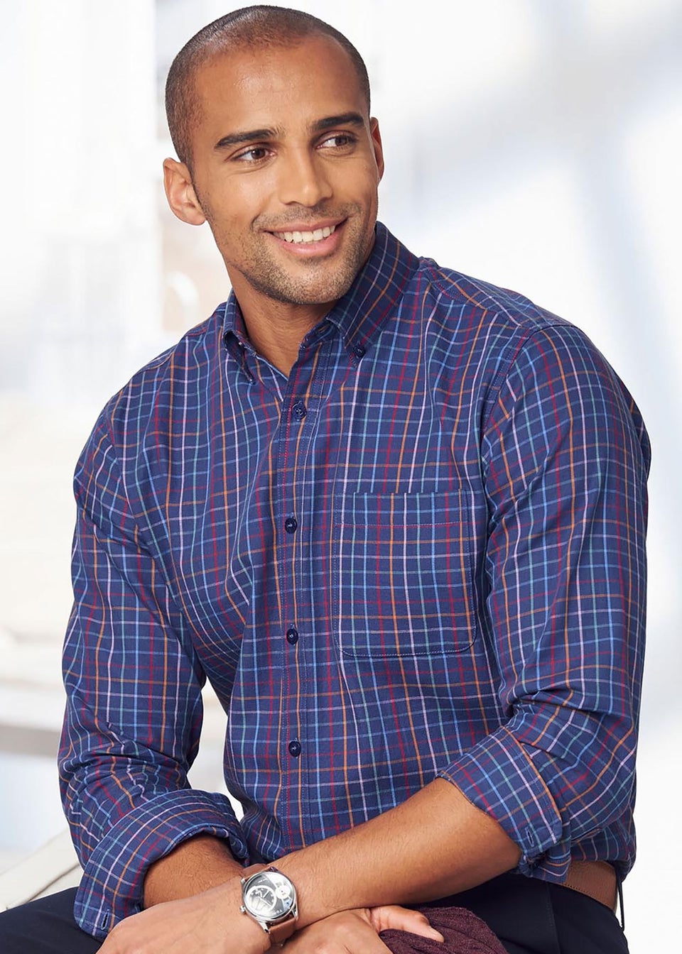 Cotton Traders Dark Sky Luxury Classic Long Sleeve Shirt