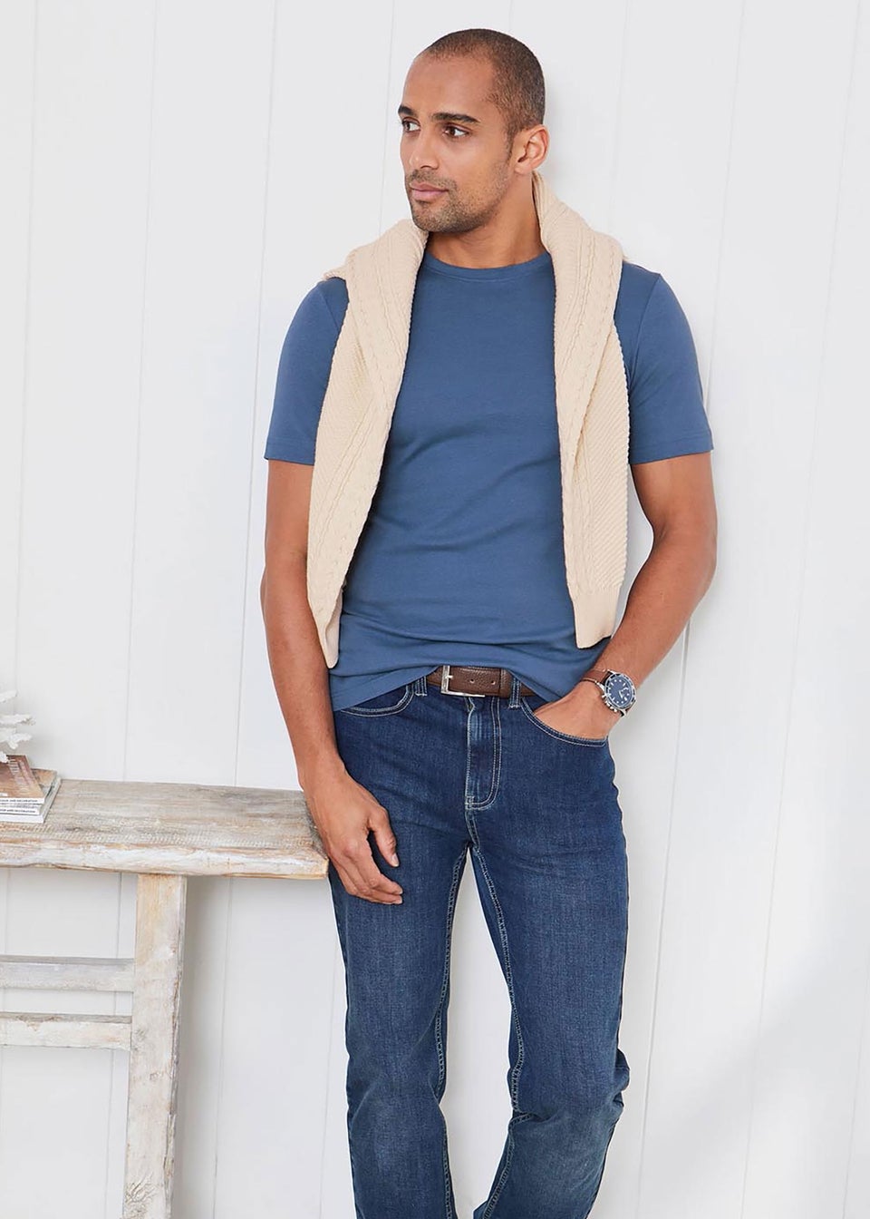 Cotton Traders Blue Moon Short Sleeve Crew Neck Base Layer Top