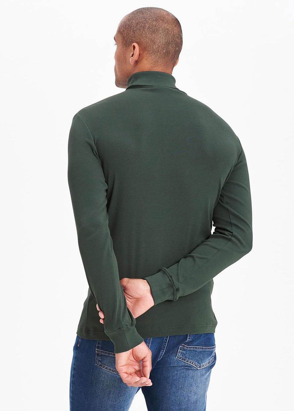 Cotton Traders Evergreen Long Sleeve Roll Neck Top