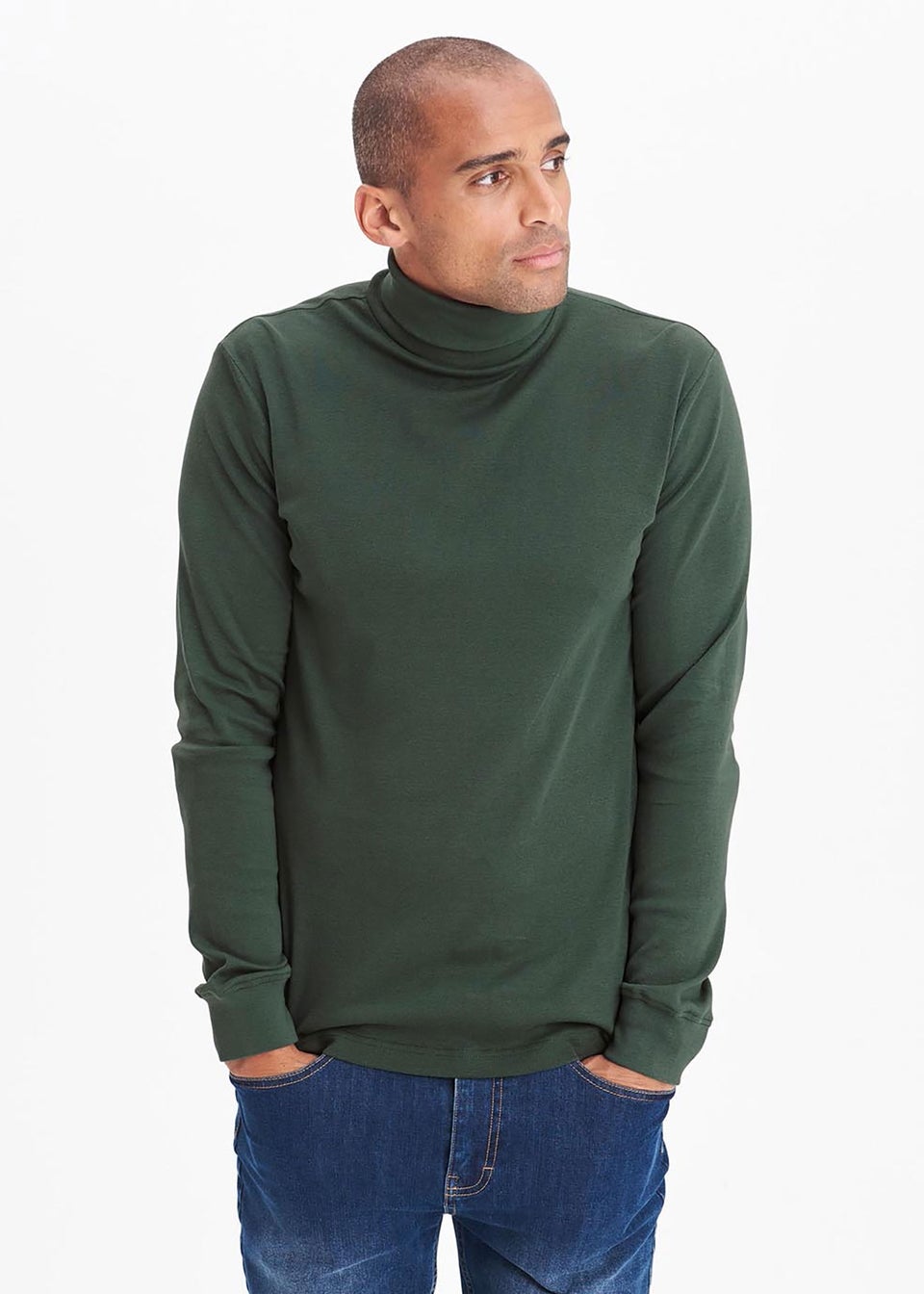 Cotton Traders Evergreen Long Sleeve Roll Neck Top
