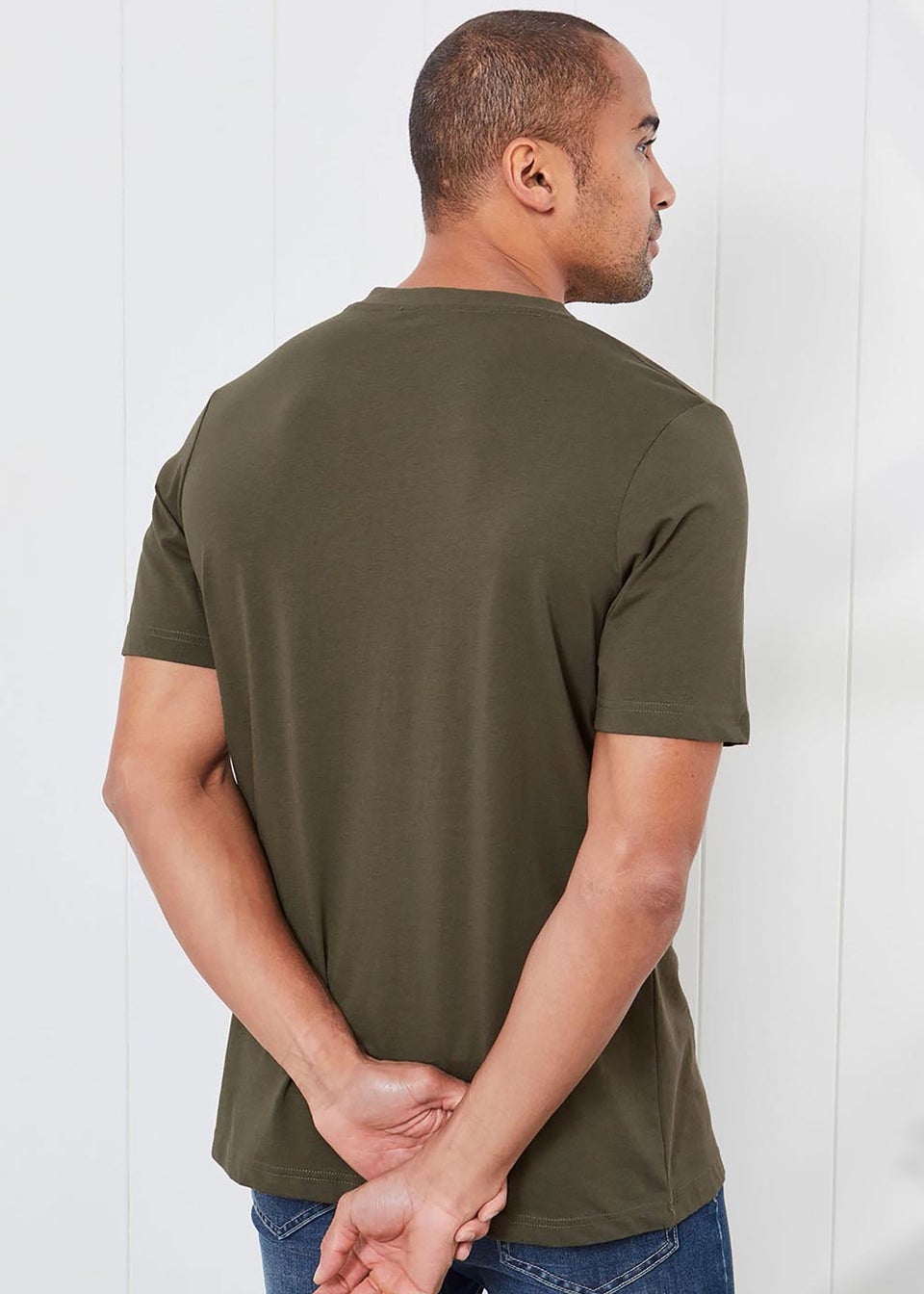 Cotton Traders Soft Khaki V Neck T-Shirt