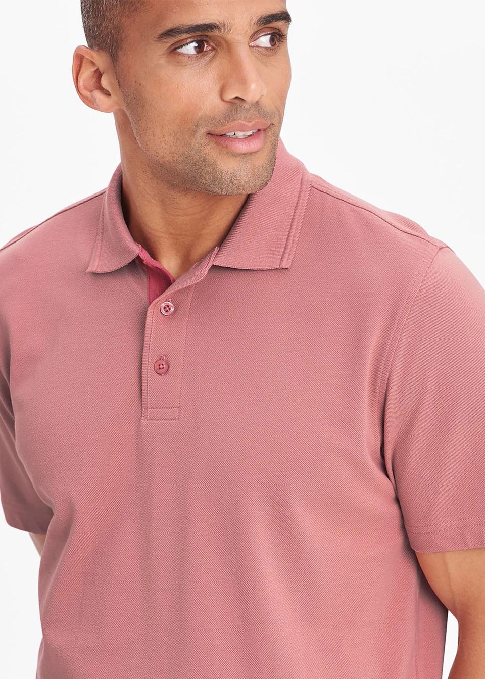 Cotton Traders Dusty Pink Short Sleeve Polo Shirt