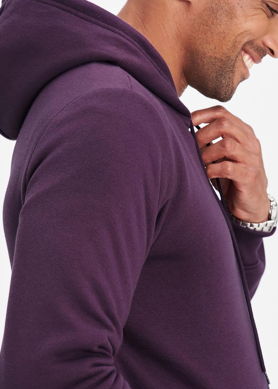 Cotton Traders Deep Violet Hooded Zip Through Sweat Top