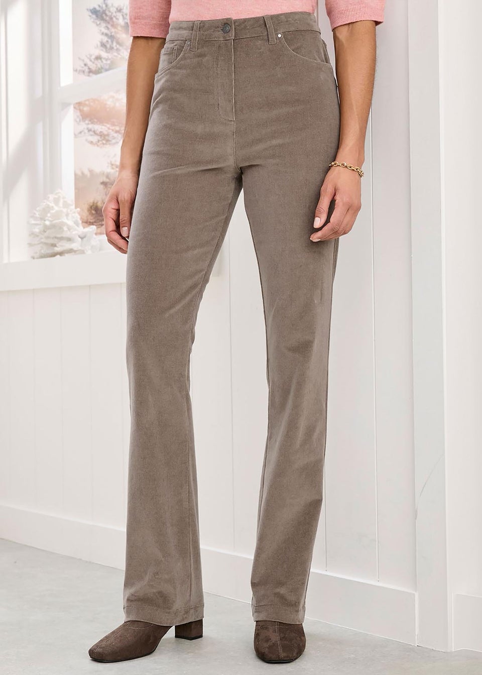 Cotton Traders Mocha Stretch Cord Straight Leg Jeans