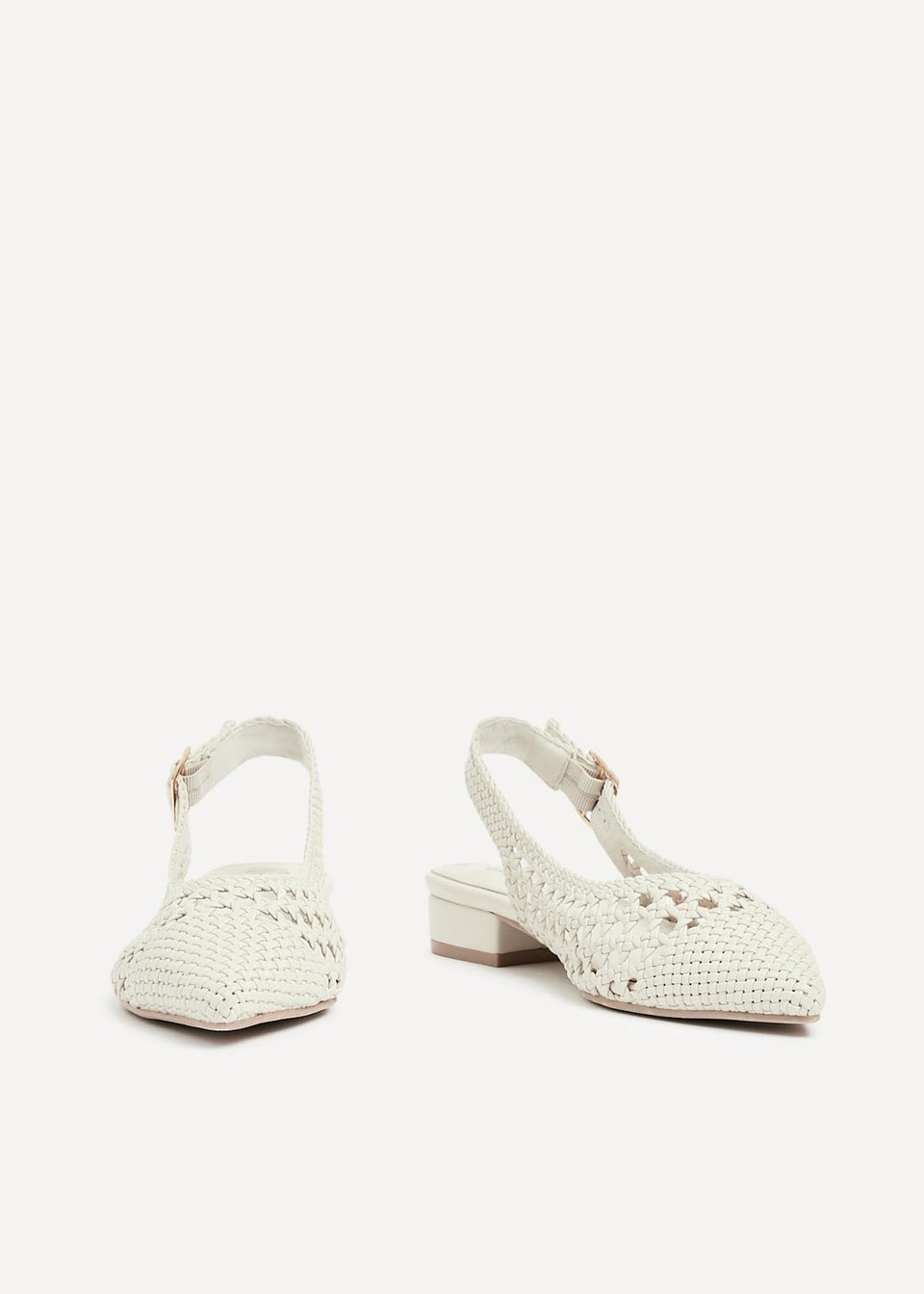 Linzi Carolina Ivory Faux Leather Woven Ballet Flats