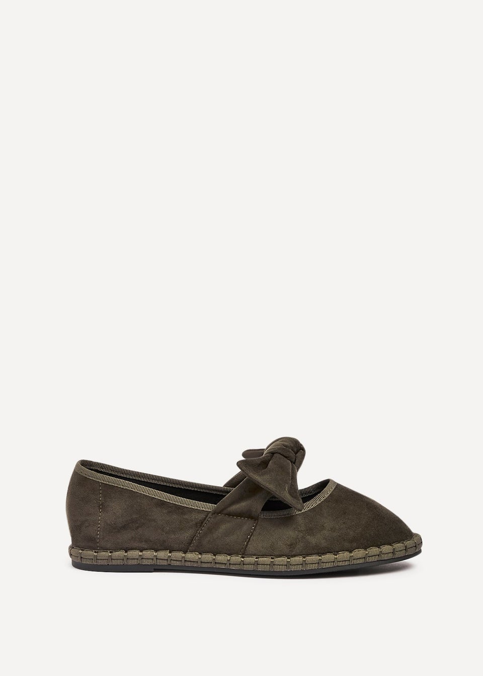 Linzi Pout Khaki Faux Suede Mary Jane