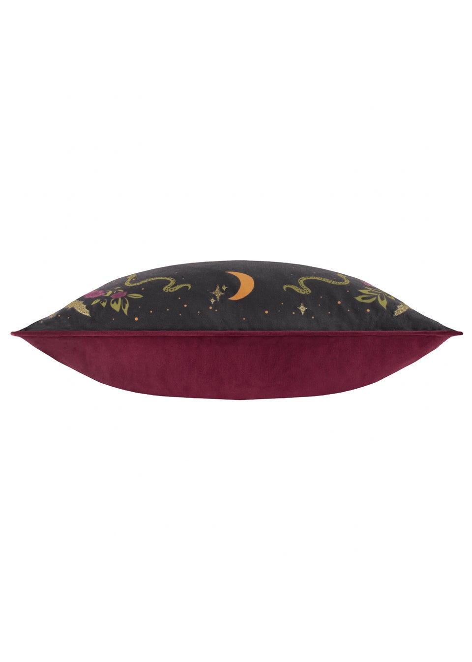Furn Bad Witch Embroidered Velvet Black Magic Cushion