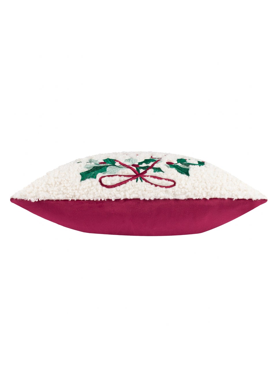 Furn Holly Wreath Embroidered Multi Cushion