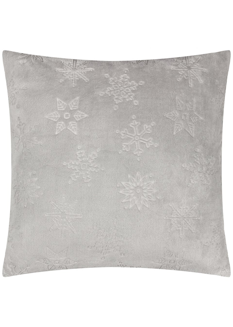Furn Snowflakes Embossed Grey Cushion