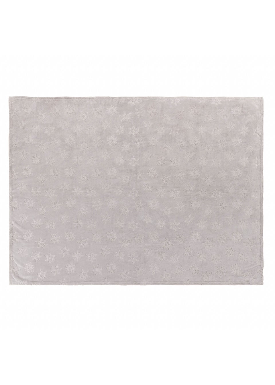 Furn Snowflakes Soft Flannel Fleece Grey Throw