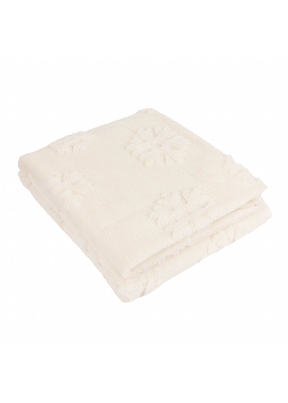Furn Snowflakes Faux Fur Snow White Throw