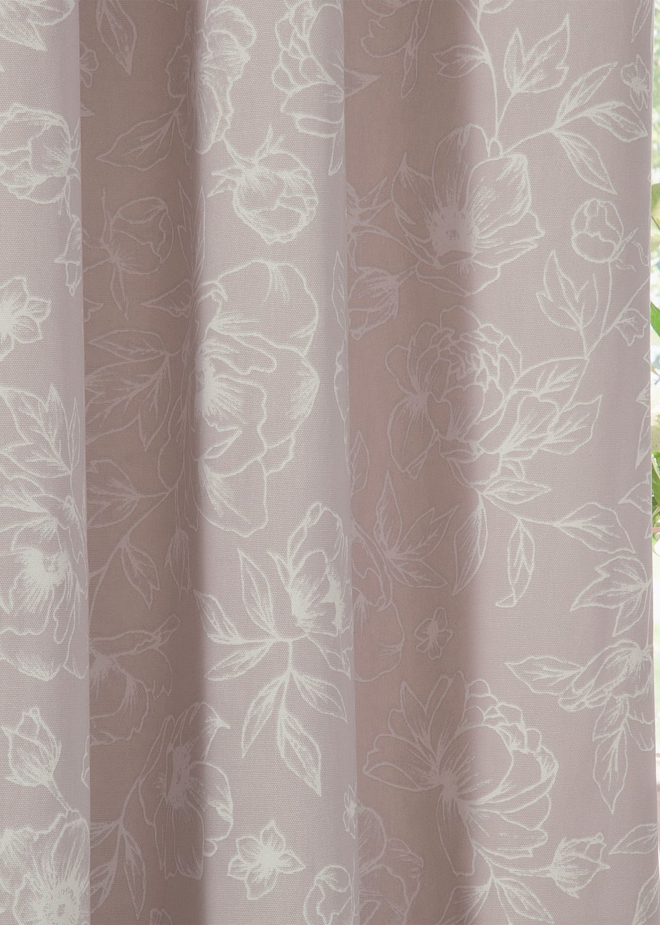 Wylder Nature Bella Floral Lined Natural Pencil Pleat Curtain Pair