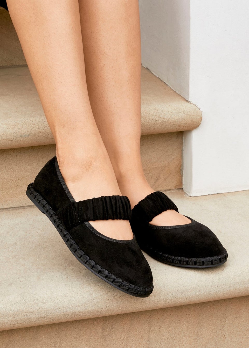 Linzi Lorella Black Faux Suede Mary Jane