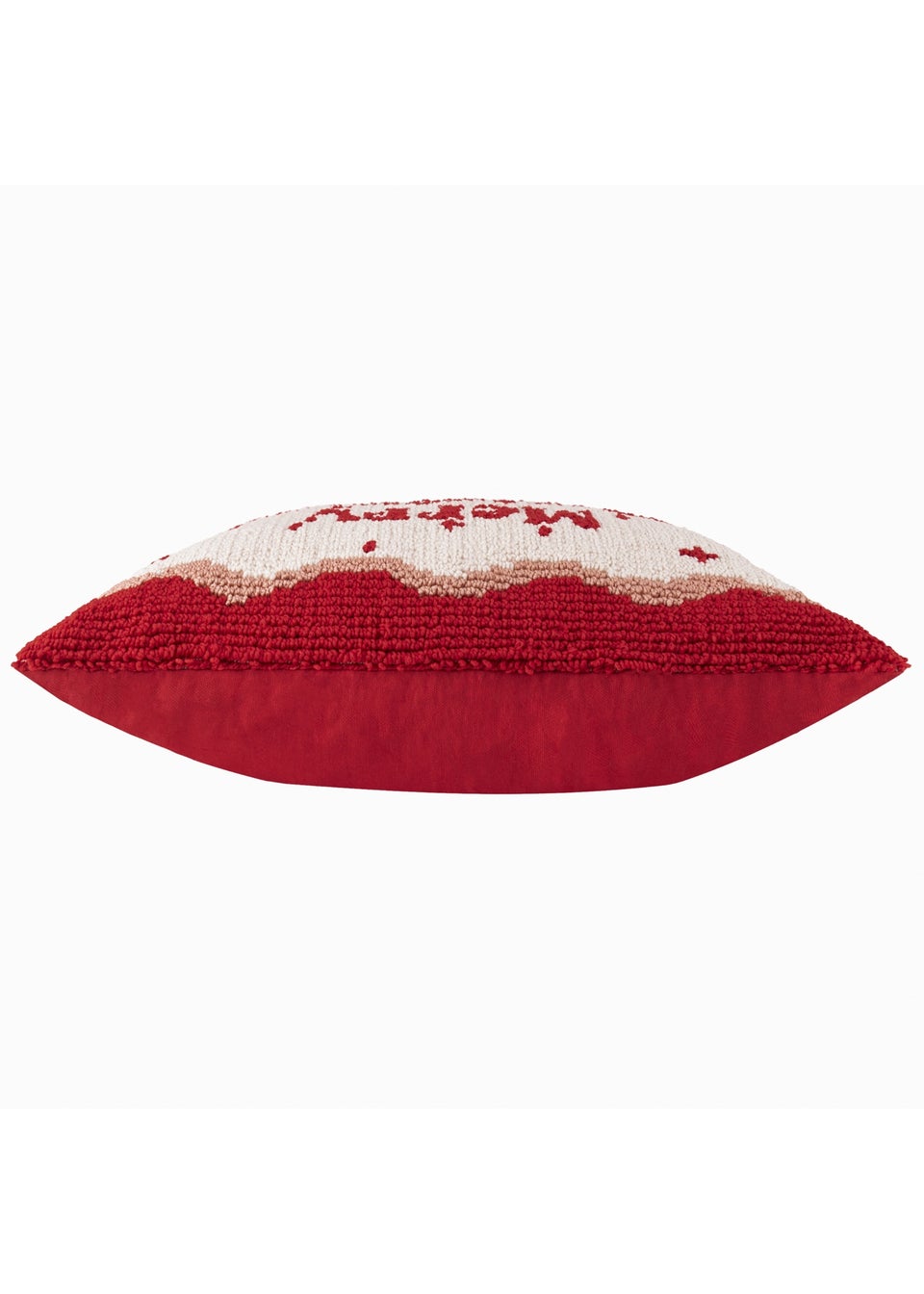 Furn Candy Merry Christmas Tufted Red/White Cushion
