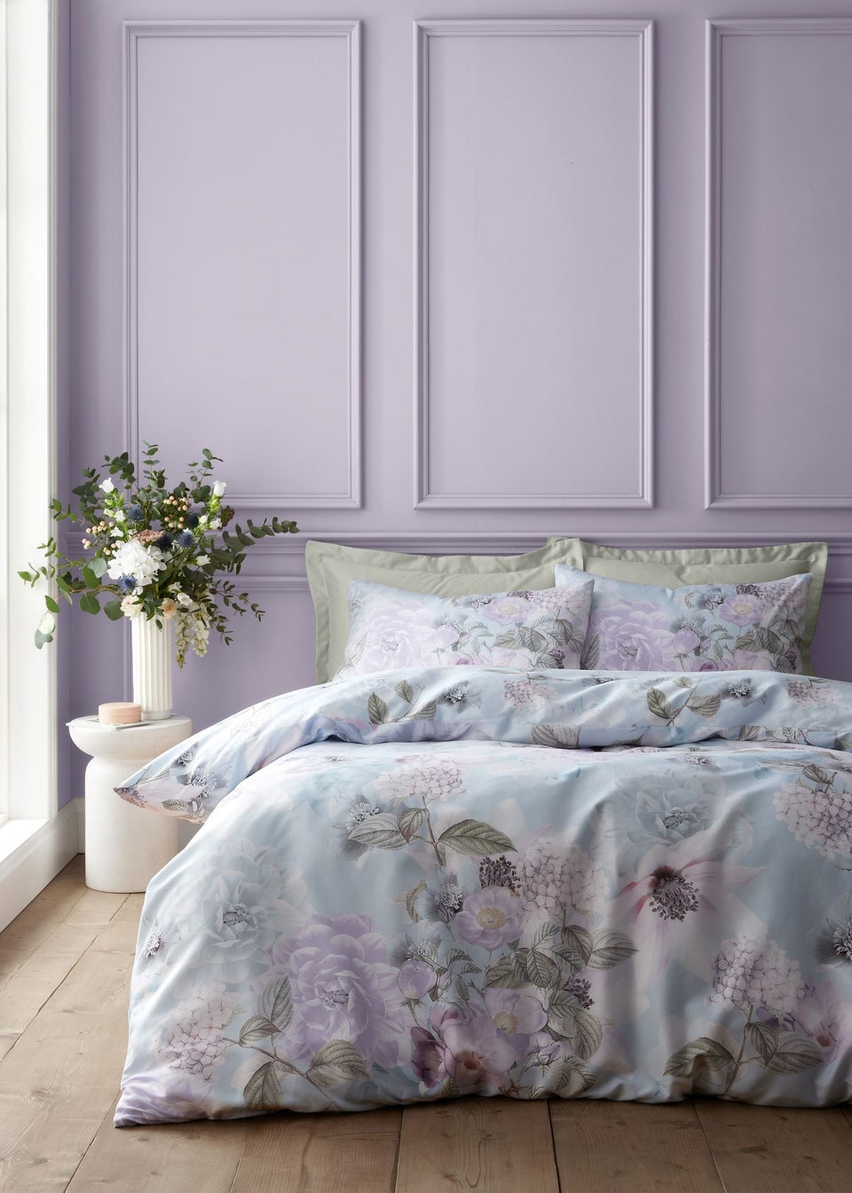 RHS x Catherine Lansfield Floral Serenity So Soft Duvet Cover Set Blue