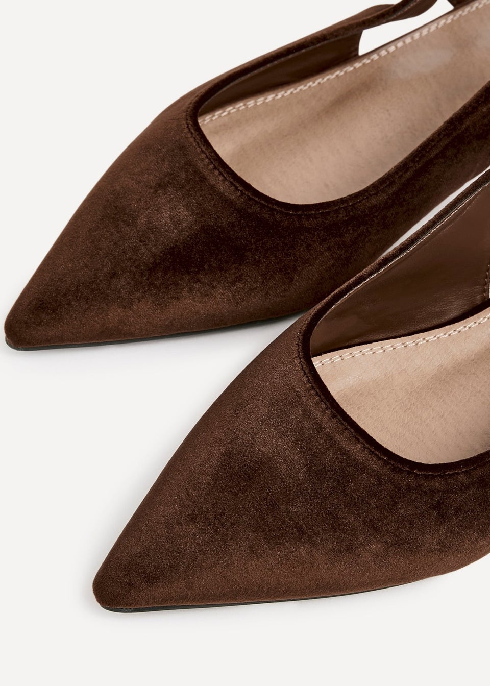 Linzi Clasica Brown Velvet Pointed Toe Ballet Flat