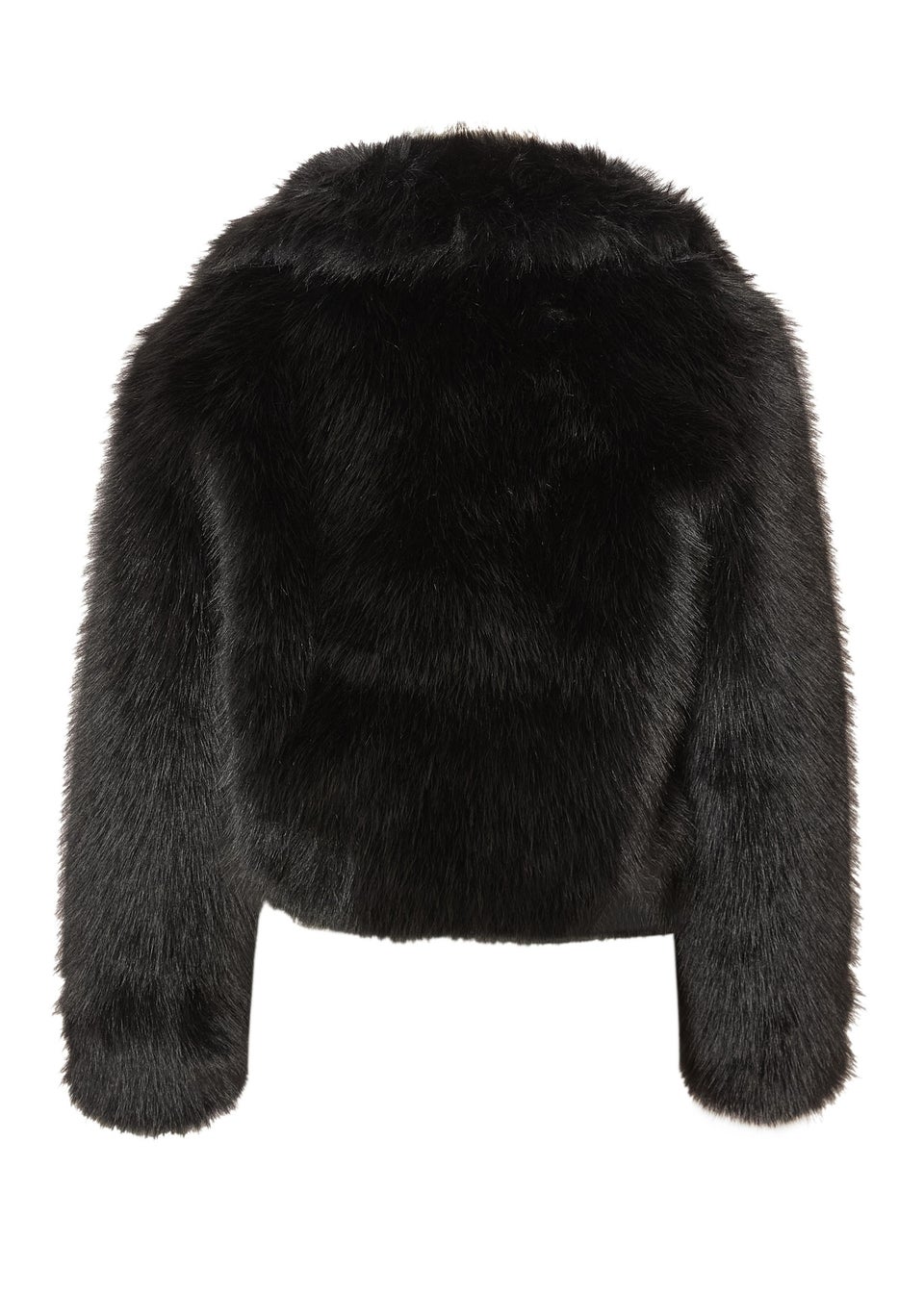 Quiz Black Faux Fur Cropped Jacket