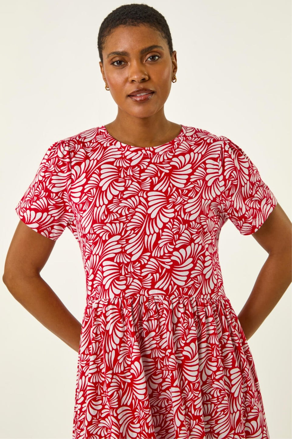 Roman Red Abstract Print Jersey Dress