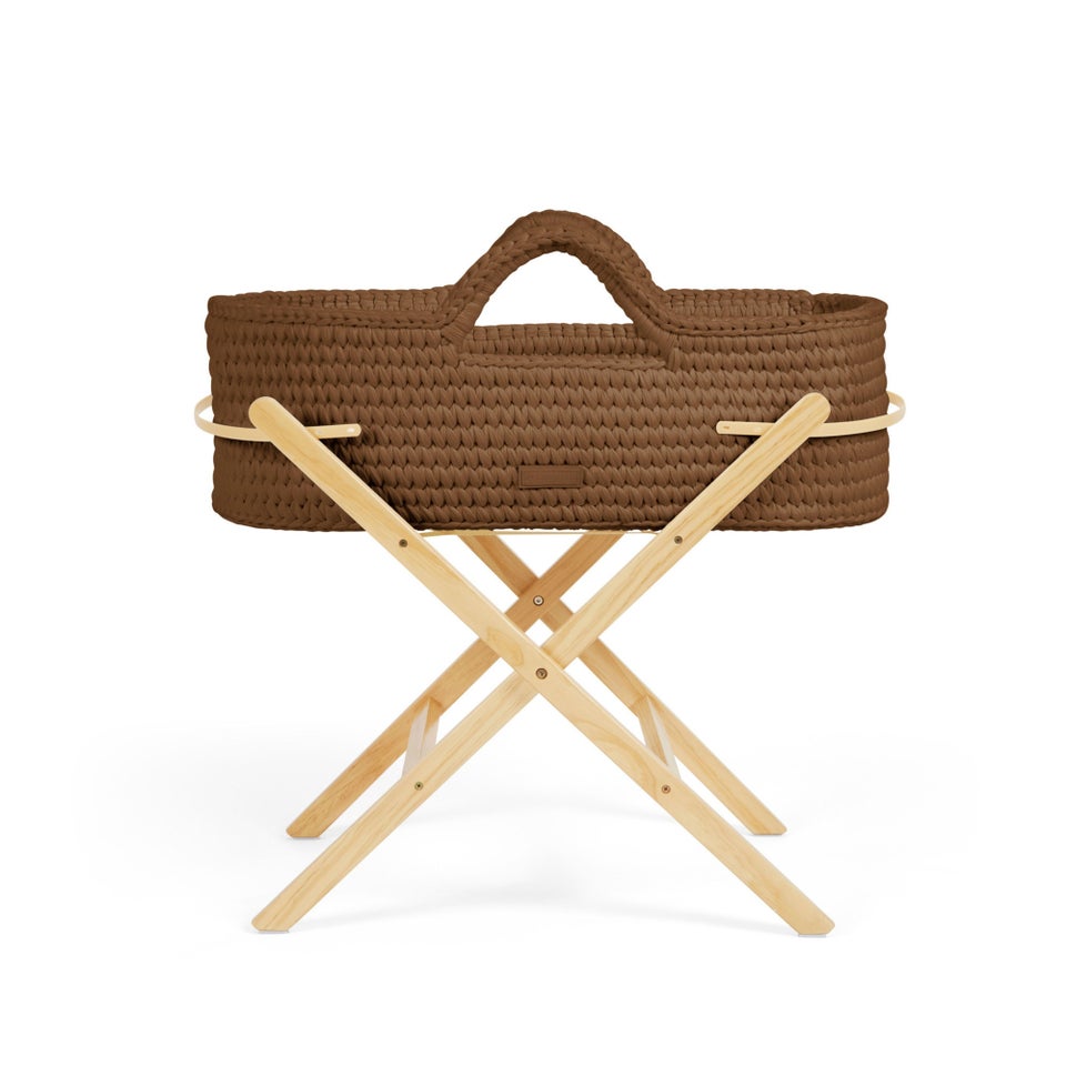 Ickle Bubba Chocolate Brown Nova Moses Basket & Stand