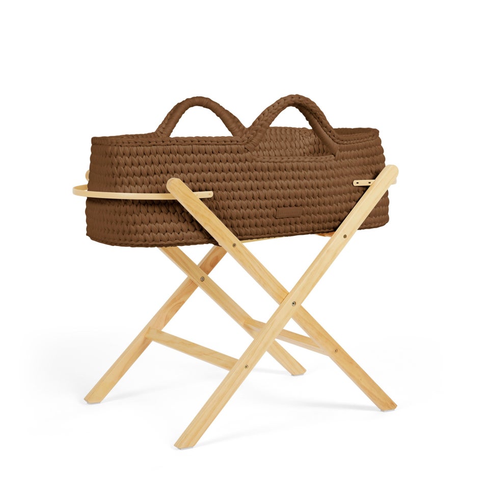 Ickle Bubba Chocolate Brown Nova Moses Basket & Stand