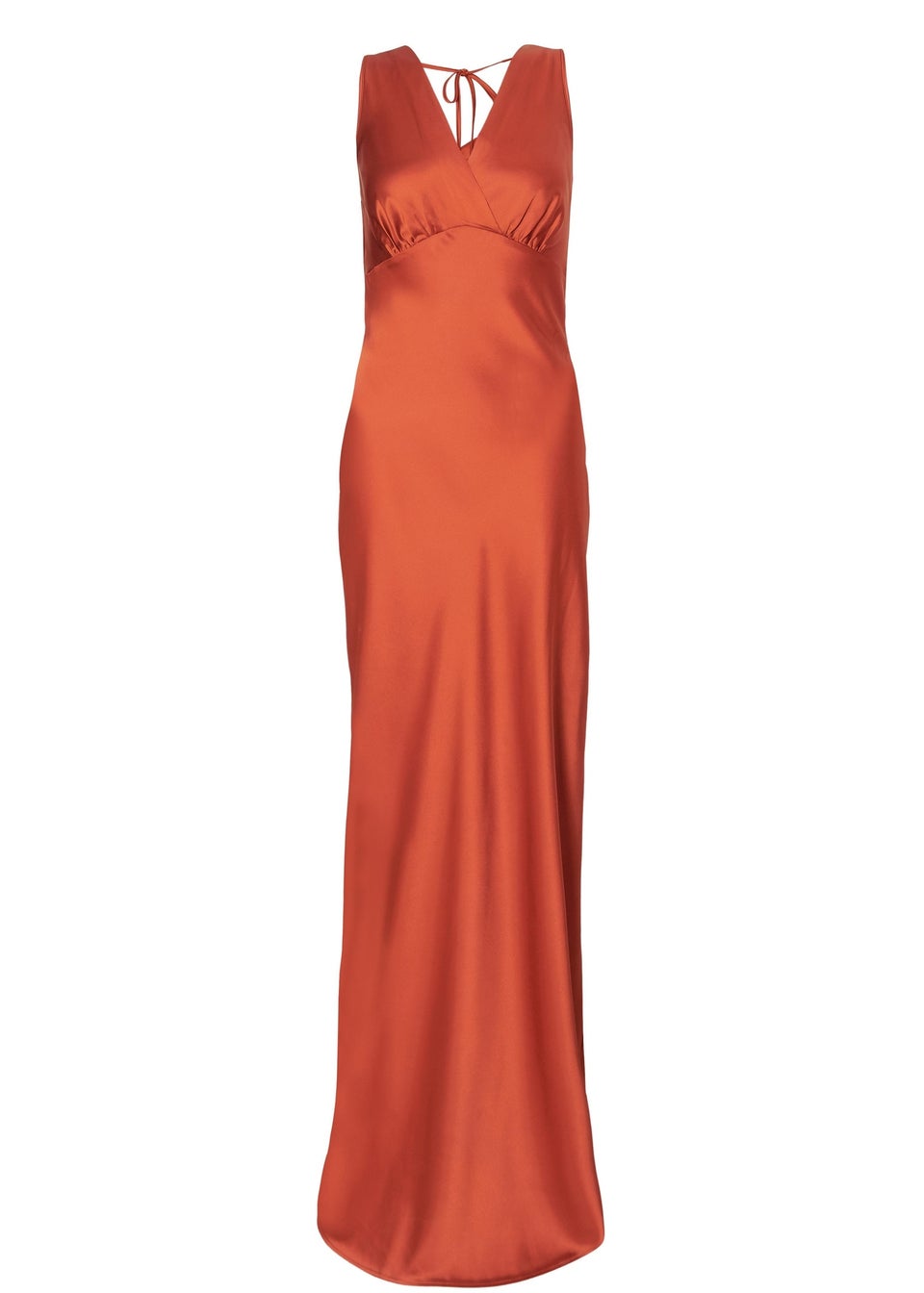 Quiz Rust Satin Cowl Back Maxi Dress