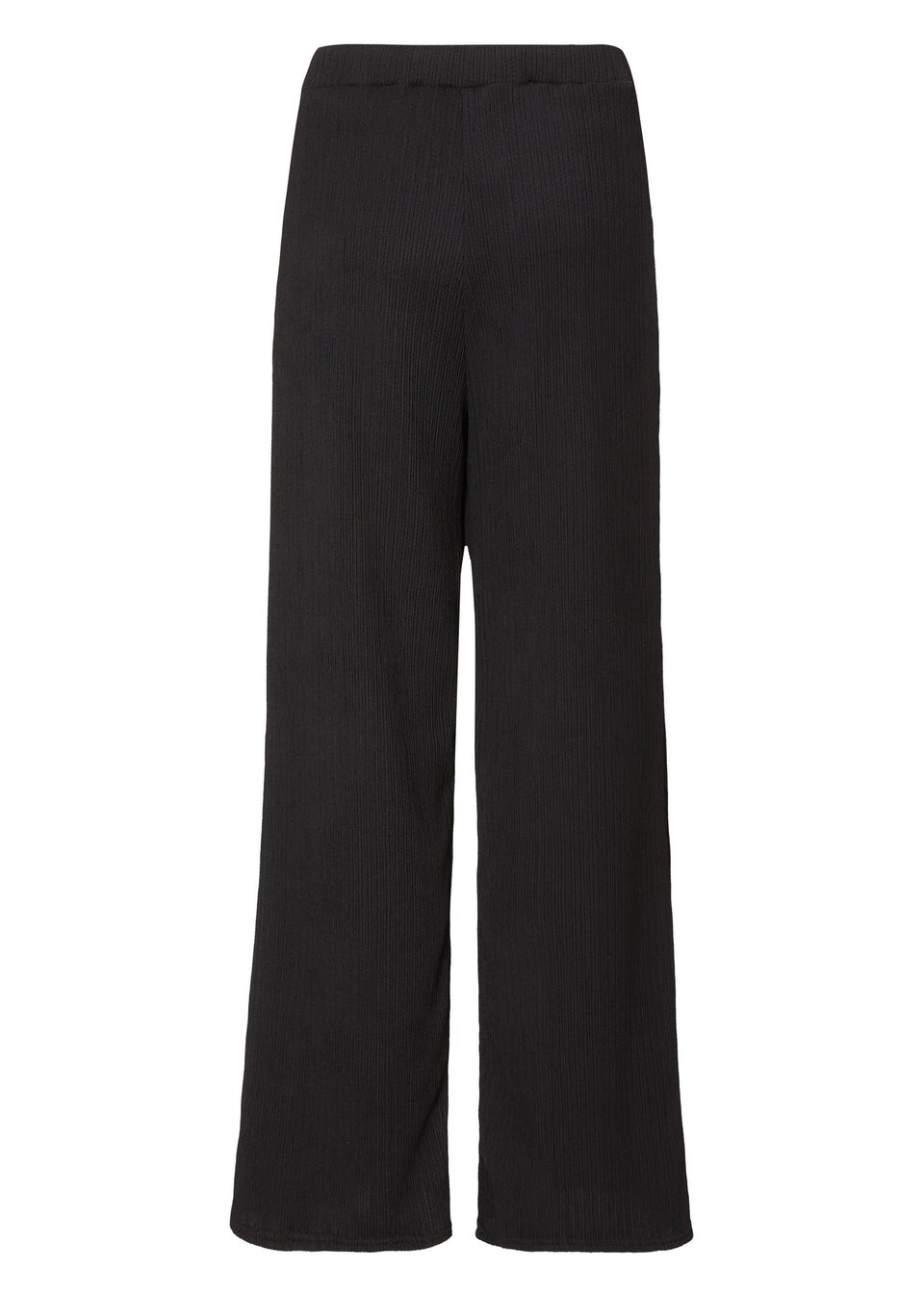 Quiz Black Textured Palazzo Trousers