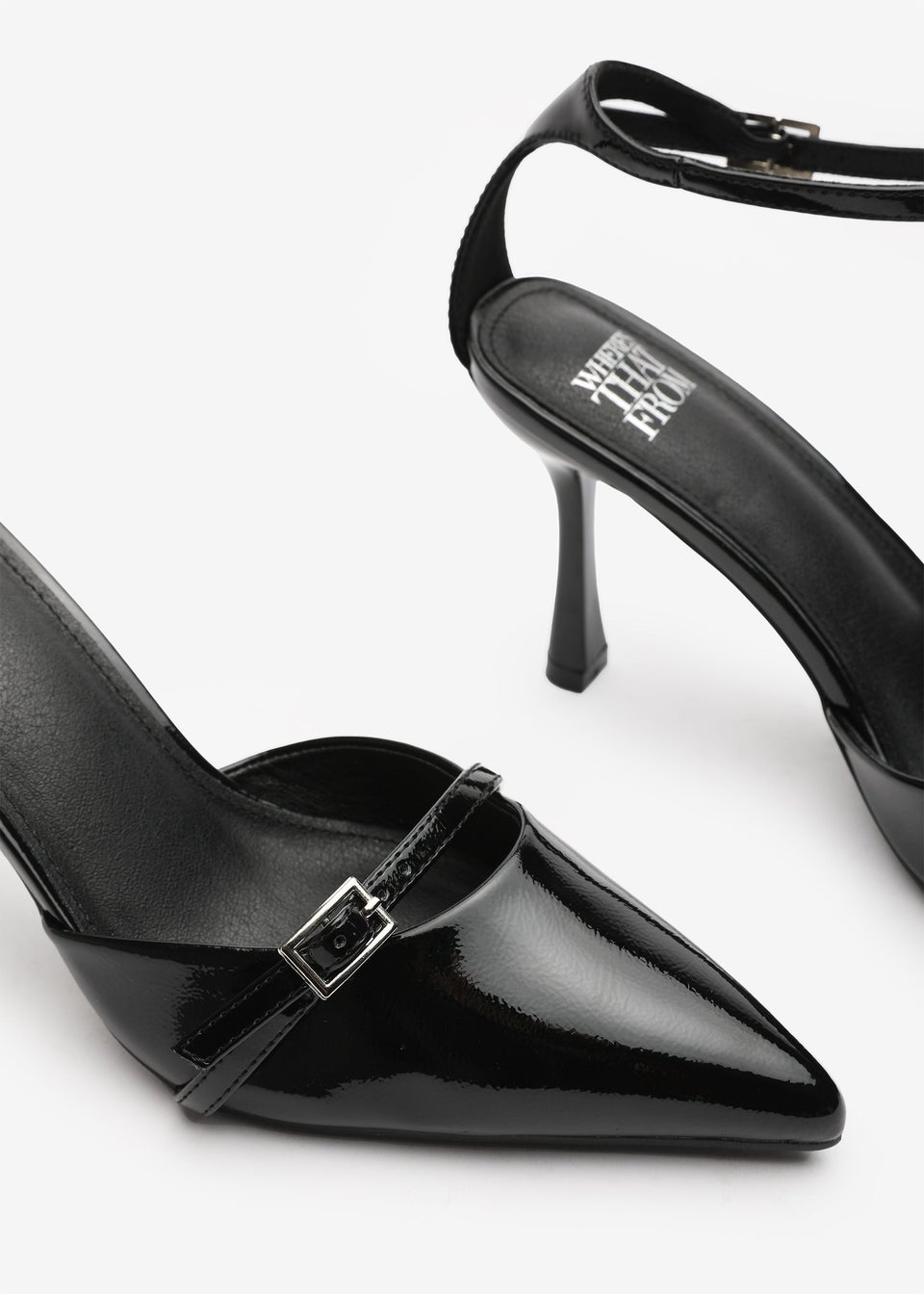 Where's That From Black Jordan Strappy Pointed Toe High Heels