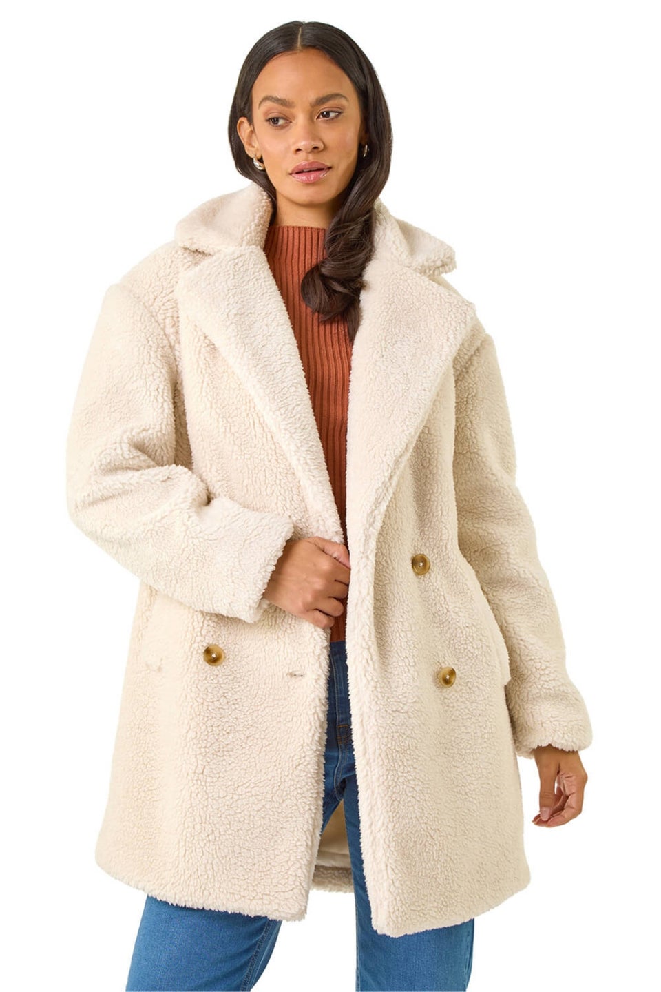 Dusk Ivory Oversized Boucle Coat