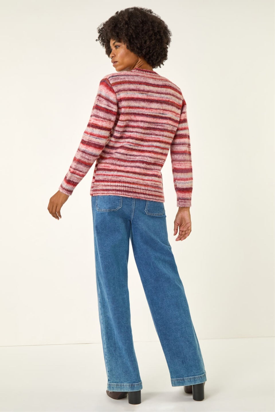 Roman Red Space Dye Stripe Knit Jumper