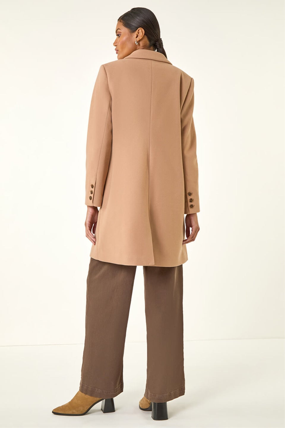 Roman Camel Tailored Single Breasted Coat