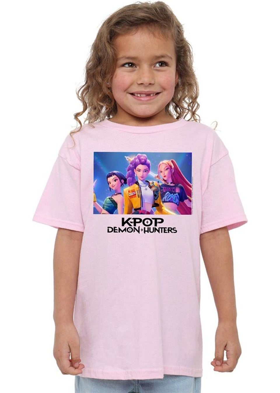 K-Pop Demon Hunters Kids Pink Huntr/X T-Shirt (3-13yrs)
