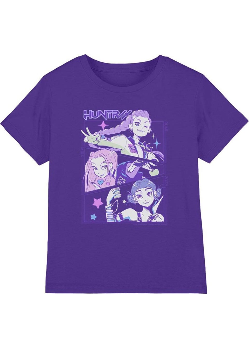 K-Pop Demon Hunters Kids Purple Huntr/X Anime T-Shirt (3-13yrs)