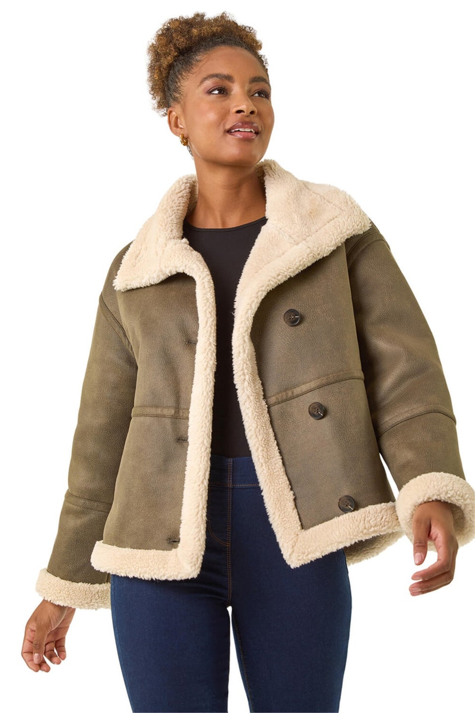 Aviator Jacket Borg Collar Roman Brown Borg Collar Aviator Jacket