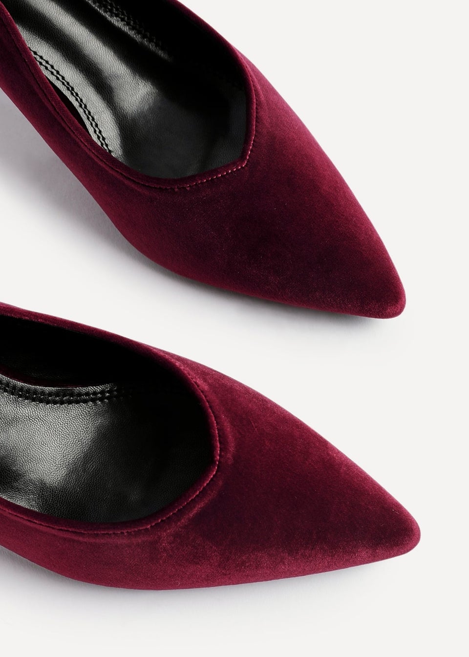Linzi Finesse Burgundy Velvet Pointed Slingback Stiletto Court Heels