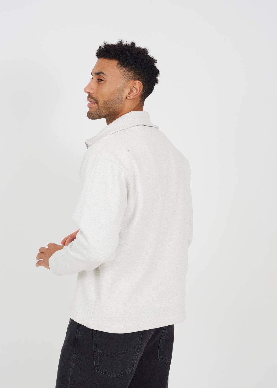 Brave Soul Natural High Funnel Neck 1/4 Zip Sweatshirt