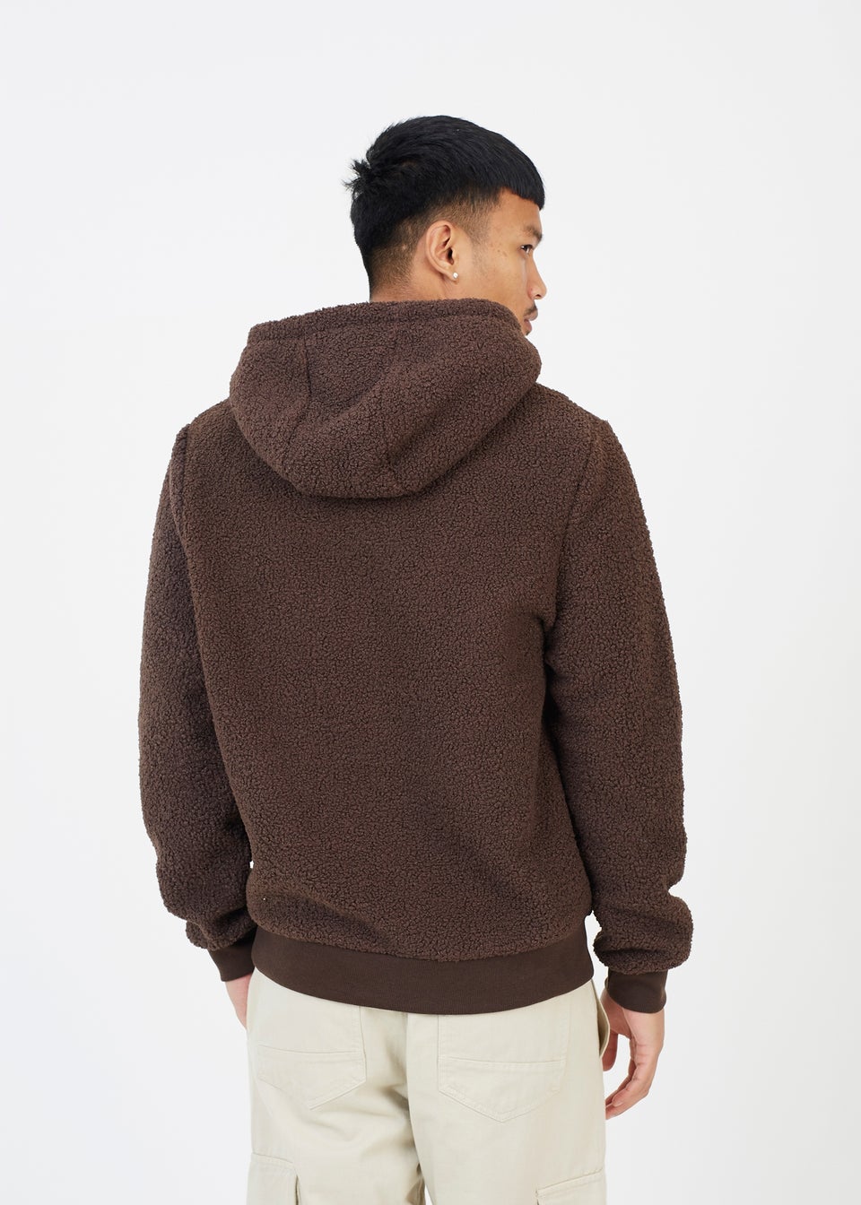 Brave Soul Brown Teddy Fleece Hoodie