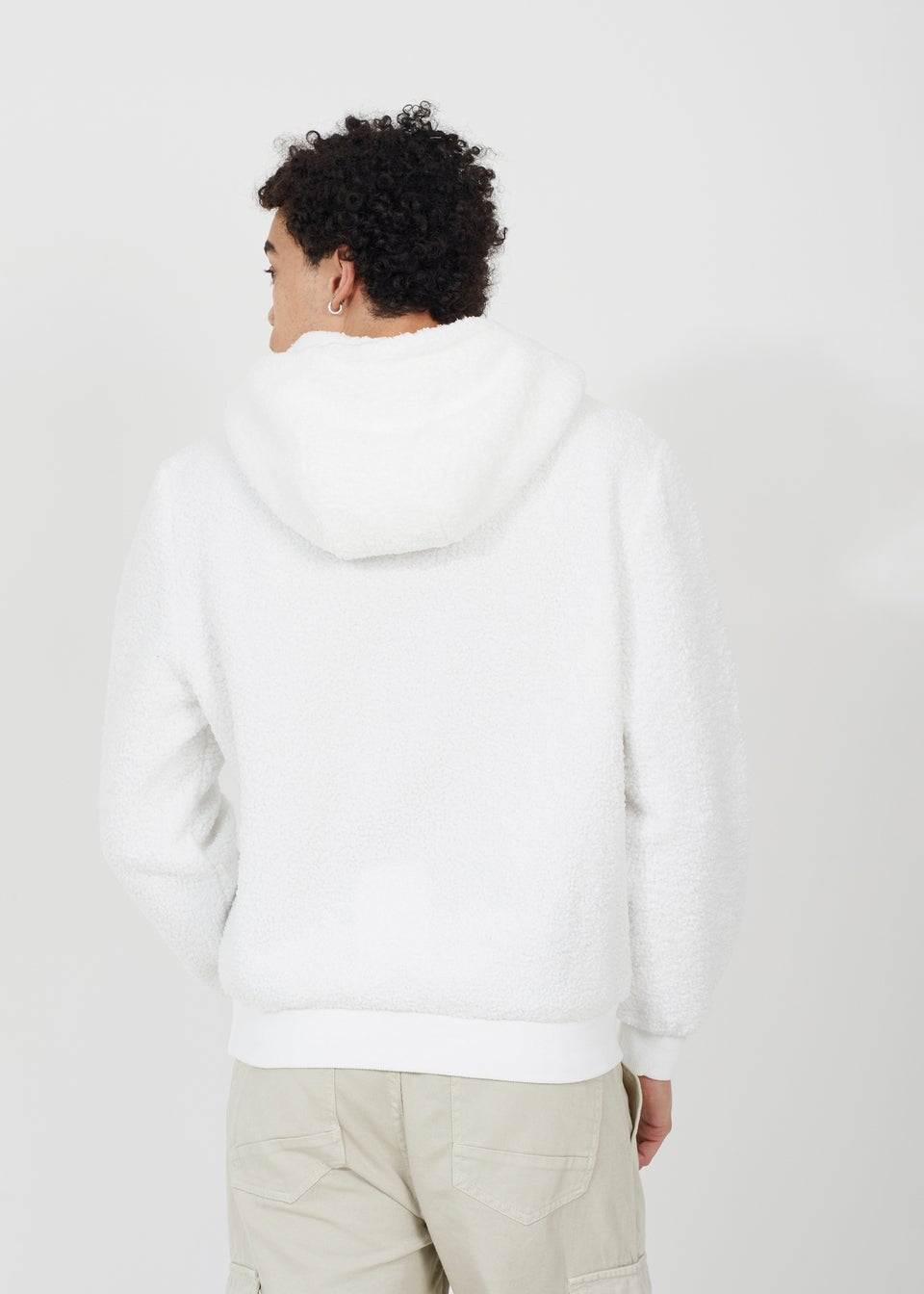 Brave Soul Cream Teddy Fleece Hoodie