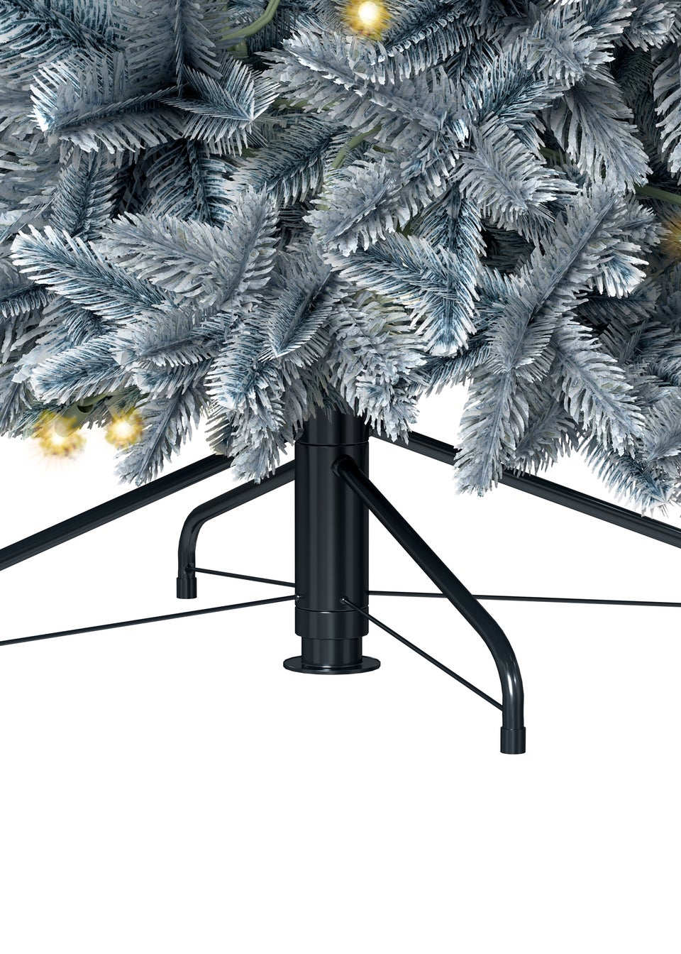 Charles Bentley Green Luxury 7ft Pre-Lit Faux Hinged Snowy Christmas Tree